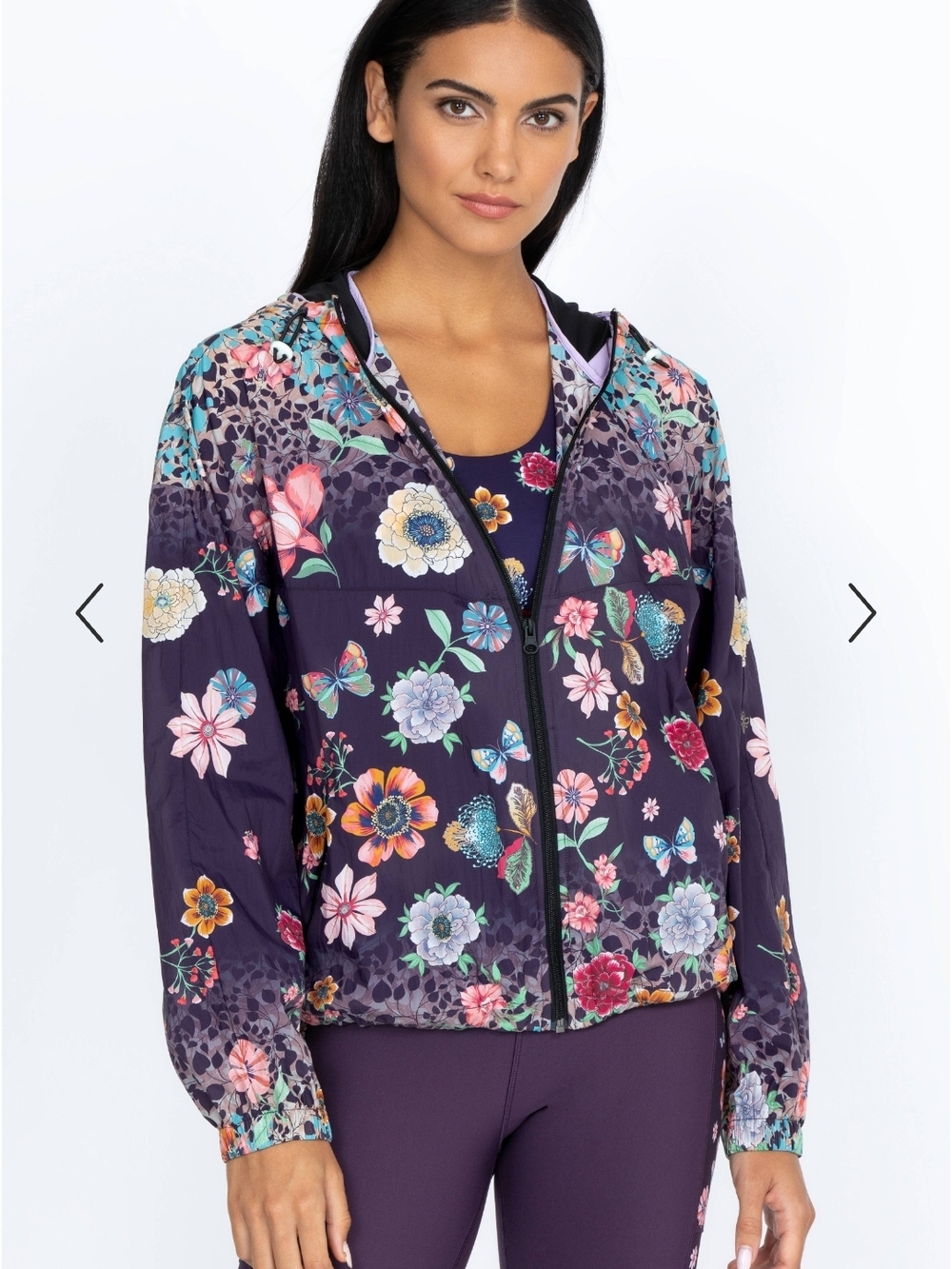 Johnny Was Active Joy Vanda Zip‑Up Windbreaker Jacket